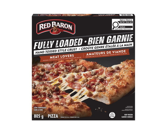 Pizza congelée à croûte à la main pour amateurs de viande de Red Baron, 805 g - 805GR