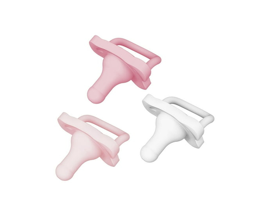 Dr. Brown's HappyPaci 100% Silicone Baby Pacifier, Contoured One-Piece Design, 0-6m, BPA-Free, 3-Pack (Pink)