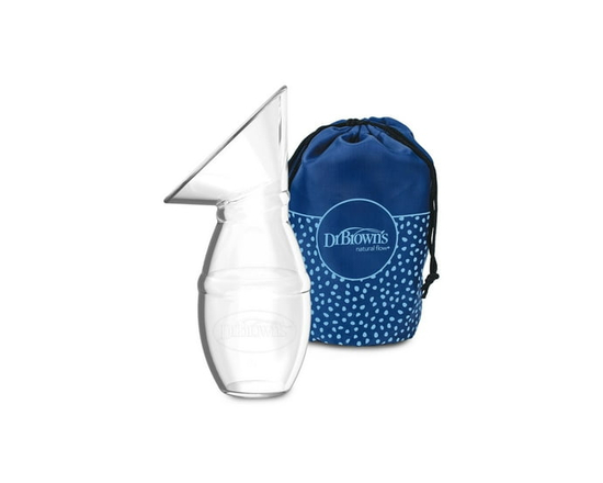 Dr. Brown's 100% Silicone One-Piece Breast Pump, Milk Collector with Travel Bag