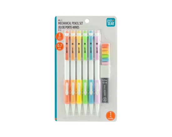 Crayons mécaniques rechargeables Pen+Gear #2 avec recharges de mine, 0,7 mm, lot de 6