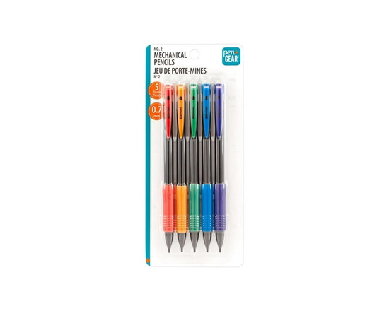 Crayons mécaniques Pen+Gear No. 2, 0,7 mm, lot de 5