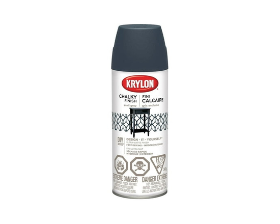 Krylon Chalky Finish Paint, Ultra Matte, Anvil Grey, 340 g - 340 g