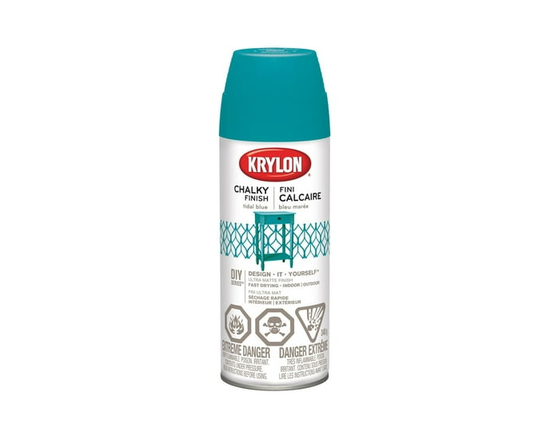 Krylon Chalky Finish Paint, Ultra Matte, Tidal Blue, 340 g - 340 g