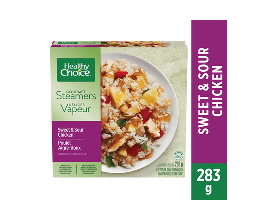 Poulet aigre-doux Healthy Choice Gourmet Steamers, Poulet grillé avec riz et légumes dans une sauce aigre-douce - 10 Onces (283 g)