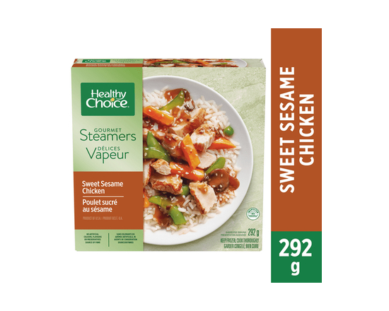 Healthy Choice Délices Vapeur Poulet sucré au sésame repas surgelé  avec poitrine de poulet, légumes et sauce sucrée au sésame, sans arômes artificiel