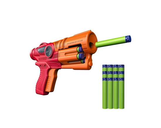 Adventure Force Desperado Foam Dart Blaster, Double-Action and Slamfire with 12 Universal Compatible Darts