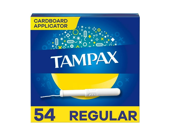 Tampax Tampons, Applicateur en Carton, Absorption Régulière, Prise Antidérapante, Jupe LeakGuard, Non Parfumés - Régulier