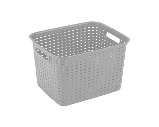 Grand panier tressé de Sterilite en gris - 15 x 12,25 x 9,375 Pouces
