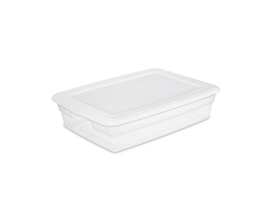 Boîte de rangement Sterilite de 27 litres, bac de rangement en plastique transparent avec couvercle à enclenche , blanc - 23 1/2 pouces L x 16 7/8 pou