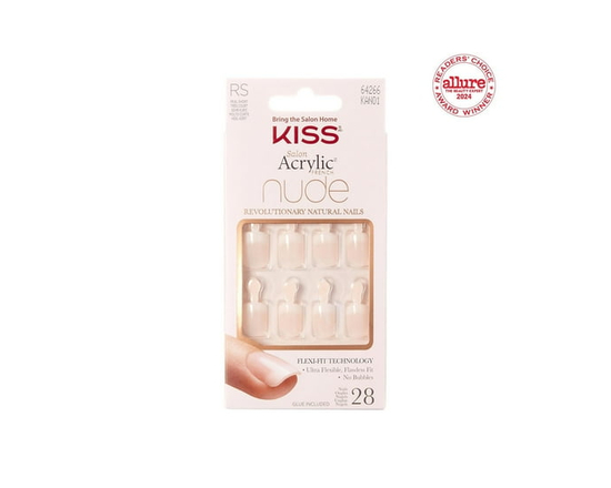 KISS Salon Acrylic - French Nude Breathtaking - Fake Nails, Short (Breathtaking)