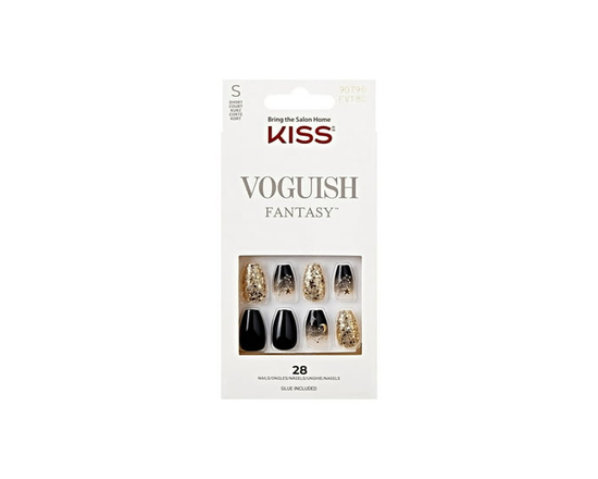 KISS Voguish Fantasy Nails - Fake Nails, Medium - M (Hush Rush)