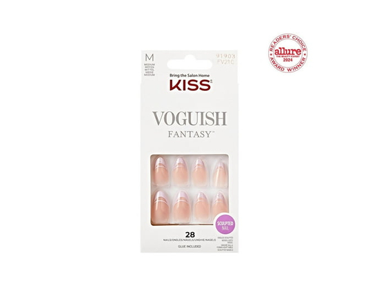 KISS Voguish Fantasy Nails - Fake Nails, Medium - M (Rainy Night)