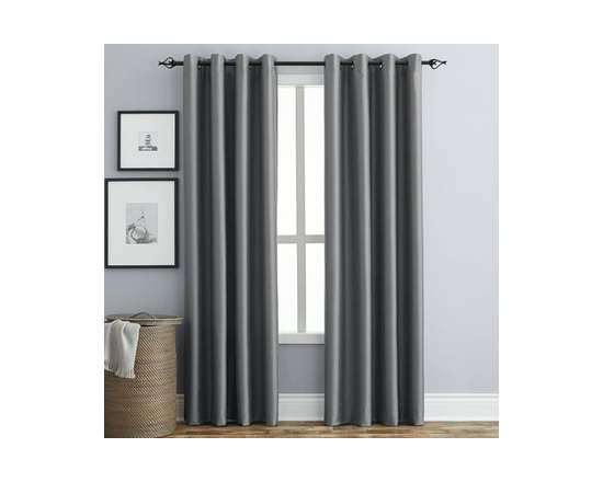 Hometrends Faux Silk Grommet Room Darkening Window Panel - 84" (Pearl)