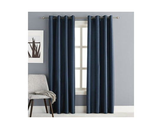 Hometrends panneau de rideau de fenêtre à assombrissement de 84" en soie synthétique pour une pièce à œillet, nacré - 84" (bleu)