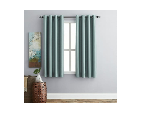 Hometrends panneau de rideau de fenêtre à assombrissement de 84" en soie synthétique pour une pièce à œillet, nacré - 160 cm (Ardoise)