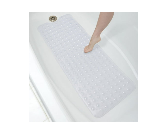 Mainstays Oversized PVC Tub Mat for Inside Bathtub or Shower, 39.5" x 15.8", Clear - 39.5" x 15.8" (Clear)
