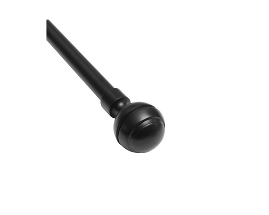 Mainstays Drapery Window Curtain Rod with Decorative Groove Ball Finials, Adjustable, 42" - 84", Nickel - 84"