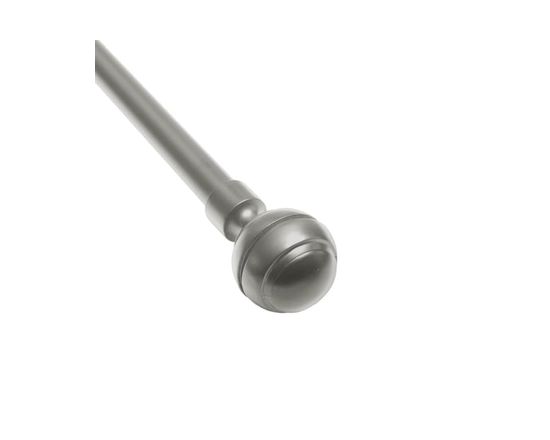 Mainstays Drapery Window Curtain Rod with Decorative Groove Ball Finials, Adjustable, 42" - 84", Nickel - 84"