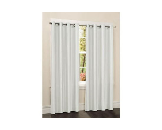 Panneaux de rideaux de fenêtre en soie synthétique 63 » en fausse soie de 63 », blanc - 213 cm (Blanc)