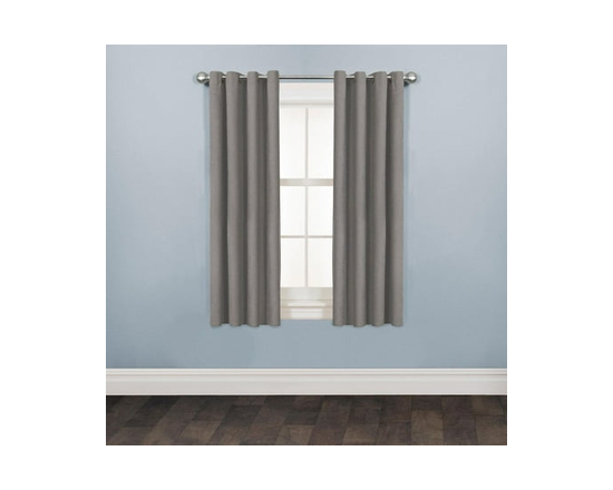 Mainstays Faux Suede 63" Drapery Grommet Window Curtains Panel, Charcoal - 63" (Charcoal)