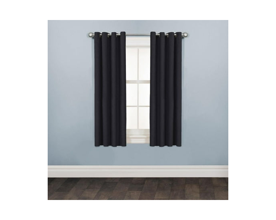 Mainstays Faux Suede Light-Filtering Grommet Window Curtain Panel, 54" x 63", Sage Green, 1 Panel - 63" (Jet Black)