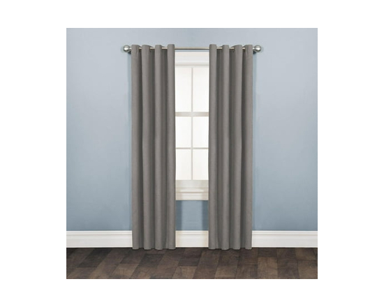 Mainstays Faux Suede 63" Drapery Grommet Window Curtains Panel, Charcoal - 84" (Charcoal)