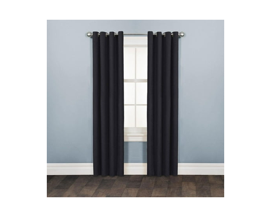Mainstays Faux Suede Light-Filtering Grommet Window Curtain Panel, 54" x 63", Sage Green, 1 Panel - 84" (Jet Black)