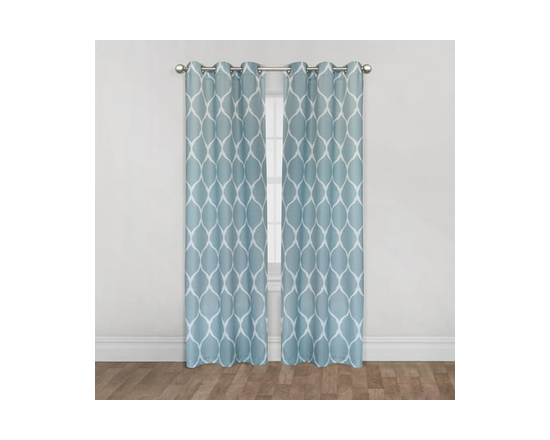 Panneau de tenture filtrant à œillets motif Ogee Mainstays de 213 cm (84 po) - 84" (bleu)