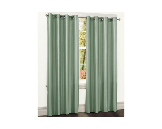 Panneaux de rideaux de fenêtre en soie synthétique 63 » en fausse soie de 63 », blanc - 213 cm (Sage)