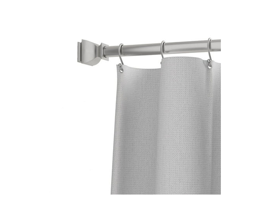 Mainstays Adjustable Tension Shower Curtain Rod with Decorative Finials, 43" to 72", Black - 86"