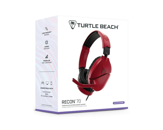 Turtle Beach® Recon 70 Gaming Headset for PS4™ Pro, PS4™, and PS5™ Midnight Red - As Specified