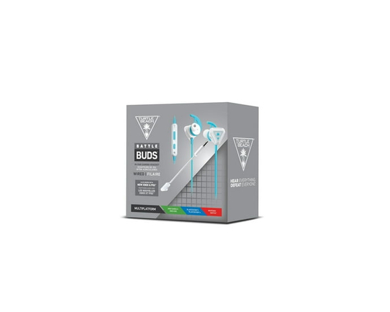 Turtle Beach® Battle Buds™ In-Ear Gaming Headset White/Teal - Mobile, Nintendo Switch™ Xbox Series X, Xbox Series S, Xbox One   PS5™, PS4™, & PS4™ Pro