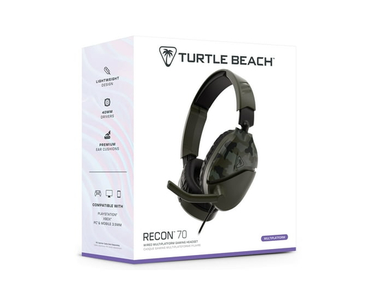 Turtle Beach® Recon 70 Green Camo Gaming Headset PS4™ Pro, PS4™ & PS5™ Xbox One & Xbox Series X S Mobile