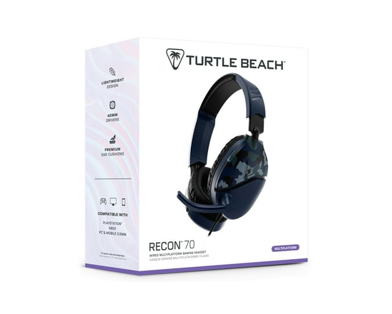 Turtle Beach® Recon 70 Blue Camo Gaming Headset PS4™ Pro, PS4™ & PS5™ Xbox One & Xbox Series X S Mobile