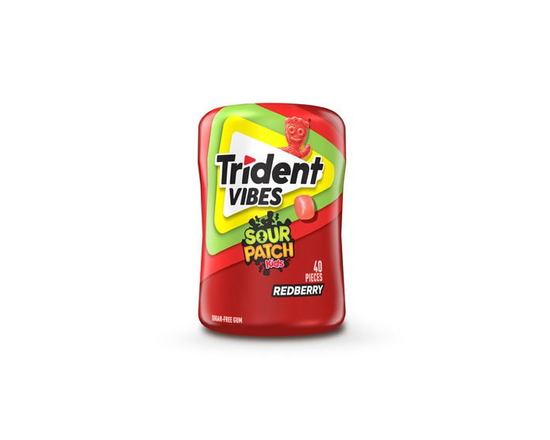 Trident Vibes, Red Berry Sugar-free Gum Bottle, 40 Pieces