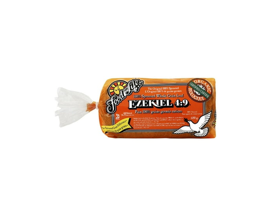 Food For Life: Organic Ezekiel 4:9 Sprouted Whole Grain Bread, High Fiber, Vegan, Sprouted Grains, Non-GMS, Diabetic Friendly, Complete Plant Protein,