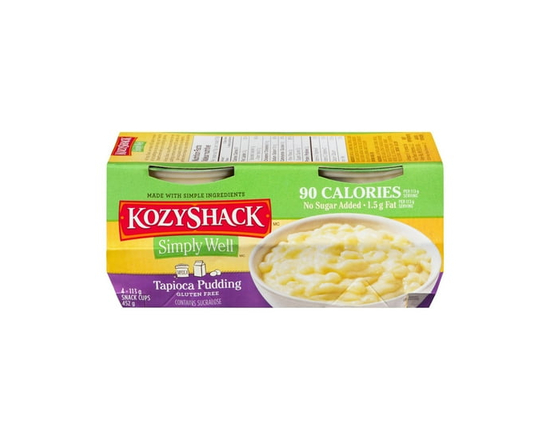 Kozy Shack Simply Well Tapioca Pudding, 4x113g - 113g