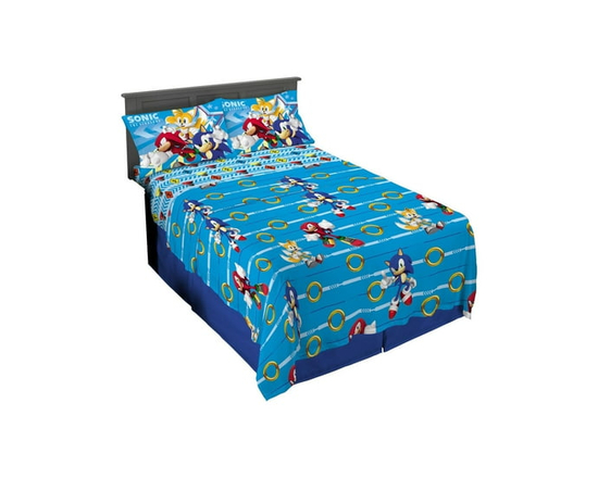 Ensemble de draps pour lit double Sonic "Speed Freak" 4 pcs