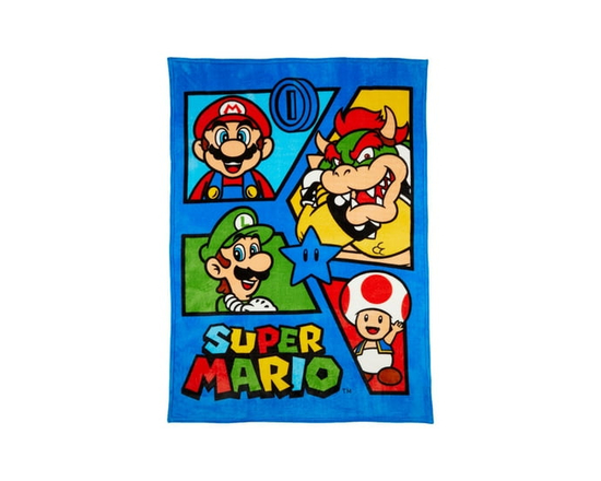 Super Mario "Super Crew" Blanket 62 X 90 - Twin/Double