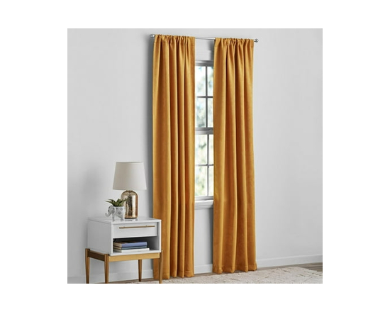 Mainstays Sheen Paire de Rideaux Occultants avec Passe-Tringle, 94 x 213 cm - 37 x 84 (Or)