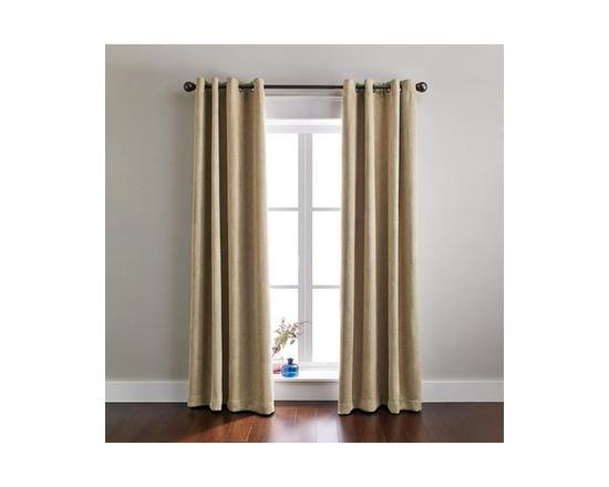 Better Homes & Gardens Linen Grommet Blackout Window Curtains Panel, 50" x 84" - 50x84in (Tan)