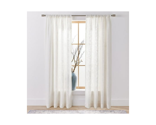 Better Homes & Gardens Woven Slub Light Filtering Window Curtains Panel, 52" x 84" - 52 X 84 inches (White)