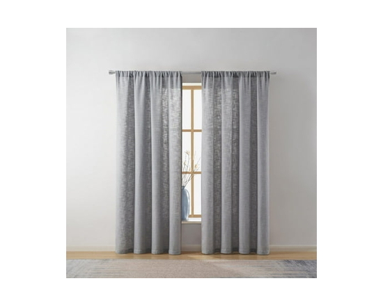 Better Homes & Gardens Woven Slub Light Filtering Window Curtains Panel, 52" x 84" - 52 X 84 inches (Grey)
