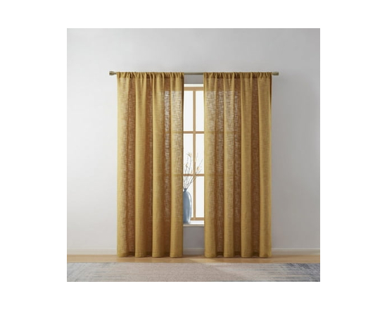 Better Homes & Gardens Woven Slub Light Filtering Window Curtains Panel, 52" x 84" - 52 X 84 inches (Gold)