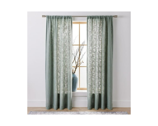 Better Homes & Gardens Woven Slub Light Filtering Window Curtains Panel, 52" x 84" - 52 X 84 inches (Sage)