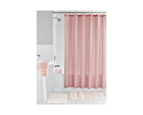 Mainstays 15-Piece Embossed Stripe Bath Accessory Set, Pink