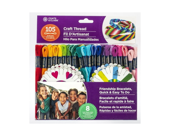 Coats & Clark™ Craft Thread Friendship Bracelet Kit, 105 Set
