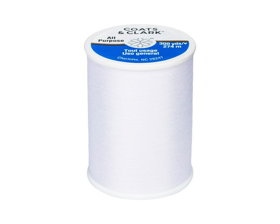 Coats & Clark™ Fil Tout Usage 100 % Polyester 300 Mètres (Blanc)