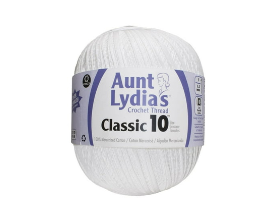 Aunt Lydia's® Classic™ Cotton Crochet Thread, 2730 Yards Size 10 (White)