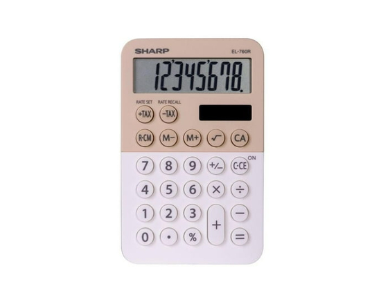 Sharp EL760RLA Student Desktop Calculator for Elementary & Middle School, XL 8-Digit Display, Twin Power, Inclined Screen, Tax Keys & Constant Calcula